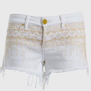 Blank NYC “The Little Queenie" white embroidered cutoff denims. Size 0 or 24”